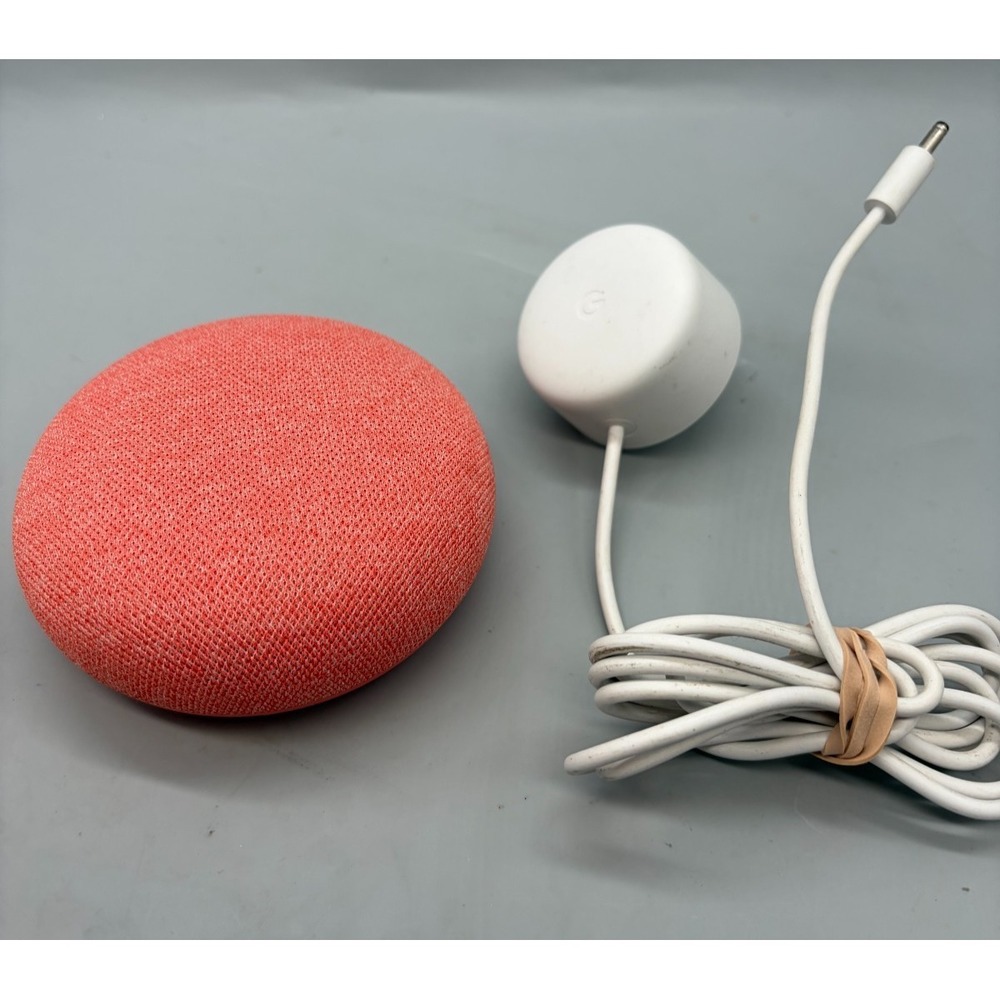 Google Nest Mini (Gen 2) (H2C) Smart Speaker & Cable - Coral - Tested